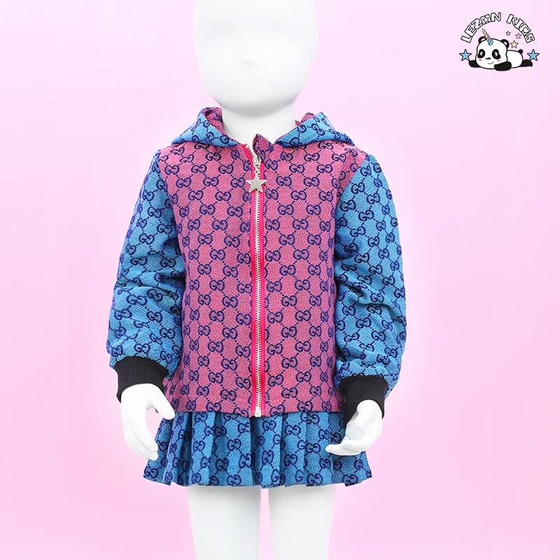 LEZONKIDS - Customizable Fashion Kids Clothing Two Piece Sets Baby Girls Top with Dress OEM Cotton Style